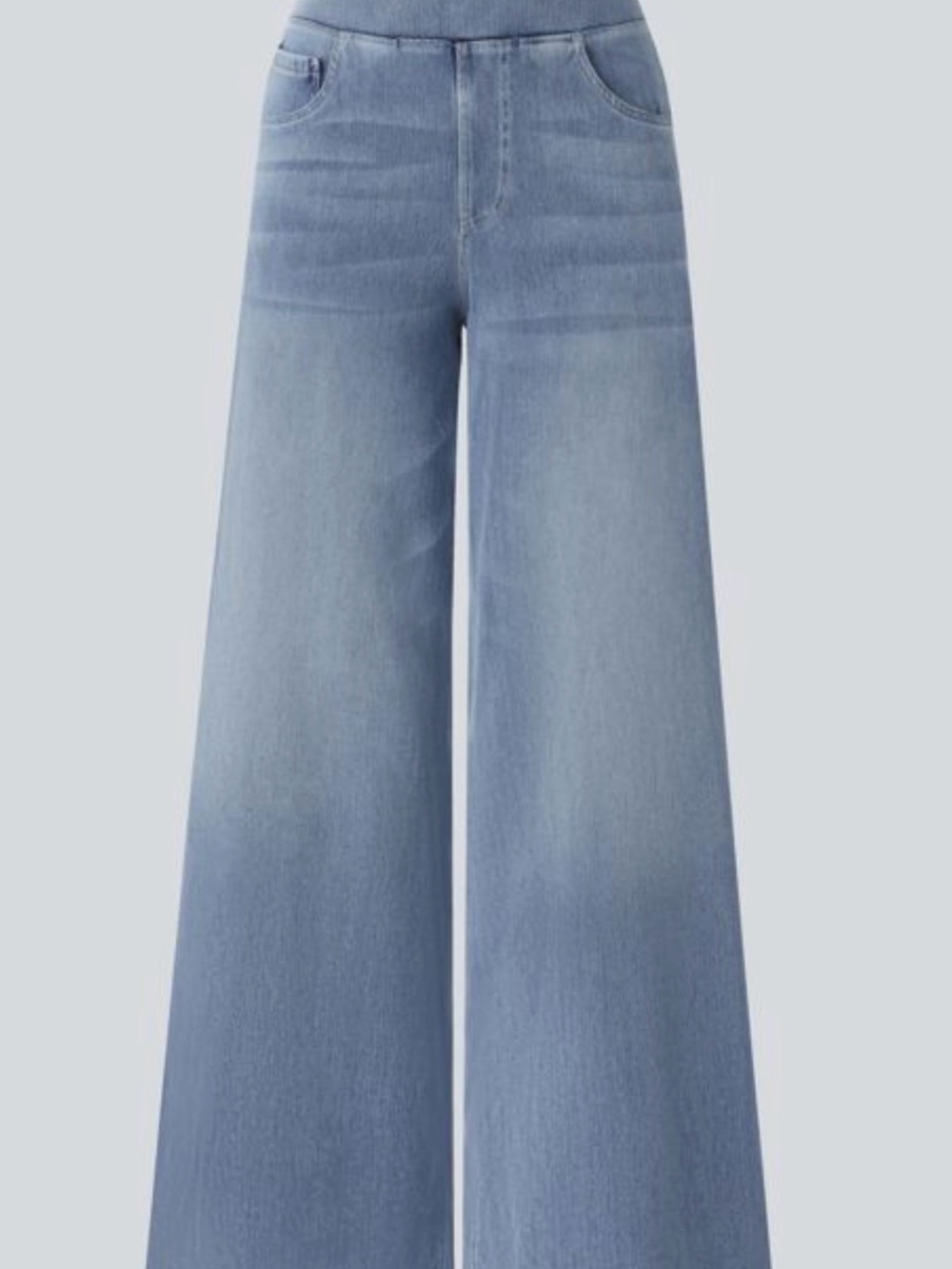 HALARA Light Blue High-Waist Wide Leg Jeans